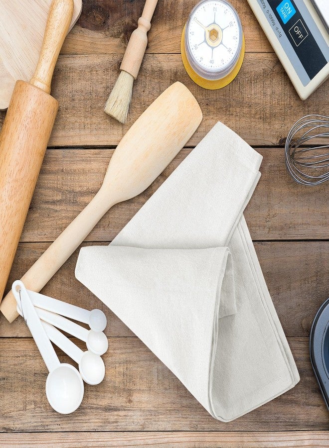 ROYALE LINENS مناشف مطبخ رويال لينينز المصنوعة من قماش الخيش - عبوة من 12 قطعة، مقاس 28×28 بوصة، لون أبيض - مصنوعة من القطن 100%، مثالية لتخمير العجين، وتصفية الجبن، والخبز، والتنظيف، والتجفيف، والتطريز، والاستخدامات المتعددة. - Image 4